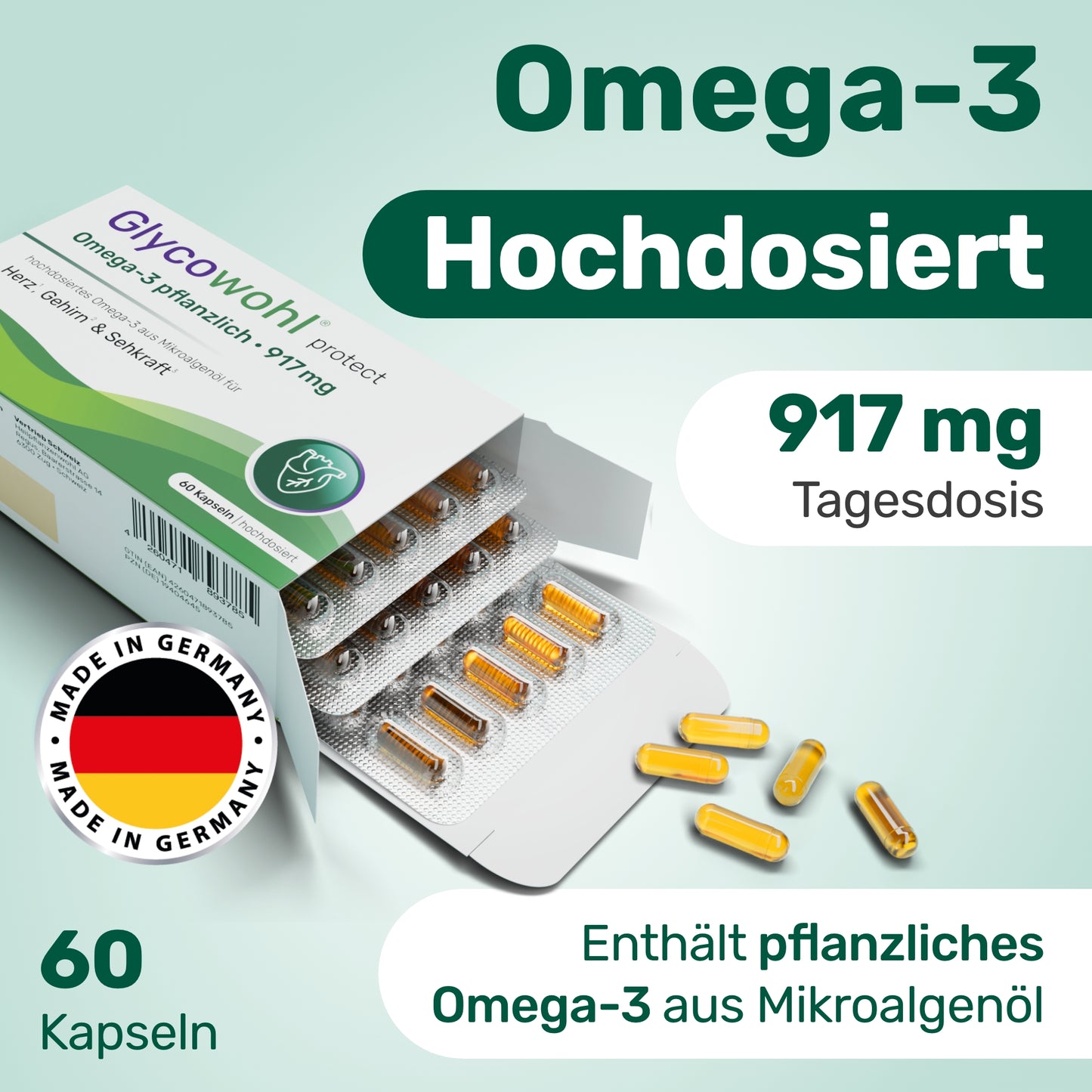 Glycowohl® Omega-3 pflanzlich · 917 mg